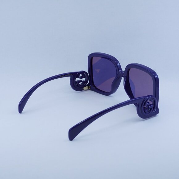 Gucci GG1326S 006 Sunglasses Violet Square Frame, Violet Lenses - Picture 7 of 11
